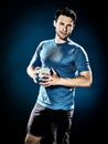 Man handball player isolated Royalty Free Stock Photo