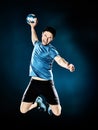 Man handball player isolated Royalty Free Stock Photo