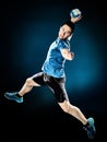 Man handball player isolated Royalty Free Stock Photo