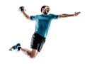 Man handball player isolated Royalty Free Stock Photo