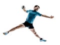 Man handball player isolated Royalty Free Stock Photo