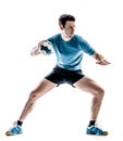 Man handball player isolated Royalty Free Stock Photo