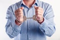 Man in handcuffs arrested Royalty Free Stock Photo