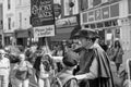 Man Handing Out Ghost Walk Experience Leaflets in York City Centre.