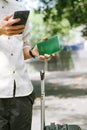 Man hands holding Vietnamese Passport. Ready for traveling Royalty Free Stock Photo