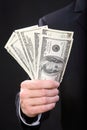 man in hands holds money dollar business Royalty Free Stock Photo