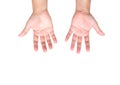 Man hands isolated on white background; clipping path Royalty Free Stock Photo