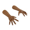 Man Hands Swarthy Skin on white. 3D illustration