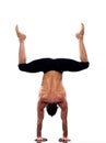 Man handstand full length gymnastic acrobatics Royalty Free Stock Photo