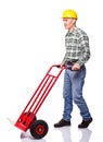 Man with handtruck