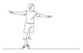 man in happiness emotion running after scoring the goal vector illustration