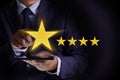 Man Happy Customer give Five Star Rating Experience Customer se