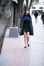 Man Harassing Woman on the Street or a Criminal Stalking Victim Royalty Free Stock Photo