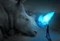 Man has unreal encounter with giant Rhino
