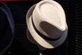 Man hat on display of a garment store Royalty Free Stock Photo