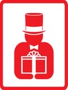 Man in hat with gift