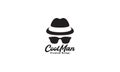 Man hat with sunglasses logo symbol icon vector graphic design illustration Royalty Free Stock Photo