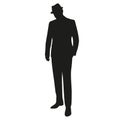 Man in hat, vector silhouette
