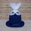 Man Hat and Woman Carnival Mask Royalty Free Stock Photo