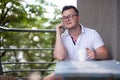 Man have phone conversation Royalty Free Stock Photo