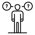 Man haves questions icon, outline style Royalty Free Stock Photo