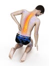 A man having acute back pain