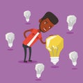 Man having business idea vector illustration. Royalty Free Stock Photo