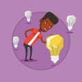 Man having business idea vector illustration. Royalty Free Stock Photo