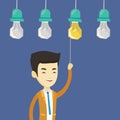 Man having business idea vector illustration. Royalty Free Stock Photo