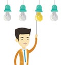 Man having business idea vector illustration. Royalty Free Stock Photo