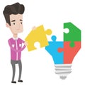 Man having business idea vector illustration. Royalty Free Stock Photo