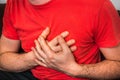 Man having chest pain, heart attack Royalty Free Stock Photo