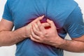 Man having chest pain, heart attack Royalty Free Stock Photo