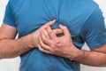 Man having chest pain, heart attack Royalty Free Stock Photo