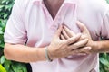 Man having chest pain