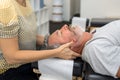 Senior man having chiropractic adjustment. Royalty Free Stock Photo