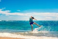 Man having fun at the beach Royalty Free Stock Photo