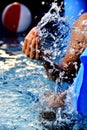 Man having fun in a portable swimming pool