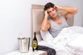 The man having hangover after night party Royalty Free Stock Photo