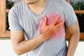 man having heart attack. healthcare Royalty Free Stock Photo