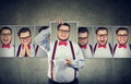 Man having mood swings posing at camera Royalty Free Stock Photo