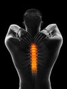 A man having a painful upper back