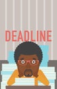 Man having problem with deadline.