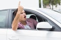 Man having road rage