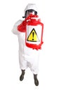 Man in hazardous materials suit