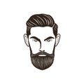 Man head beard masculine face