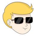 man head blonde emoticon facial expression smile in sunglasses