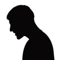 A man head, body part silhouette vector Royalty Free Stock Photo