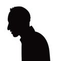 A man head, body part silhouette vect Royalty Free Stock Photo