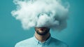 Man with Head in the Clouds Royalty Free Stock Photo